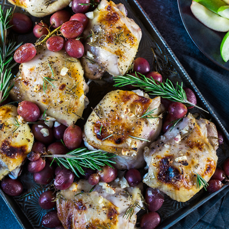 Baked Chicken and Grapes