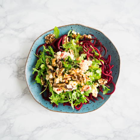 Arugula, Walnut & Bleu Beet Zoodle Salad