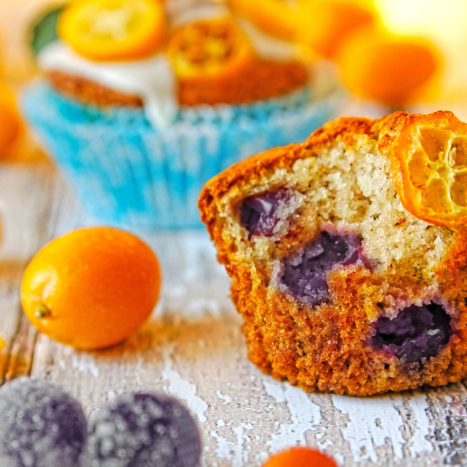 Blueberry and Honey Kumquat Muffins