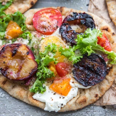 Grilled Honey Plum Pizza