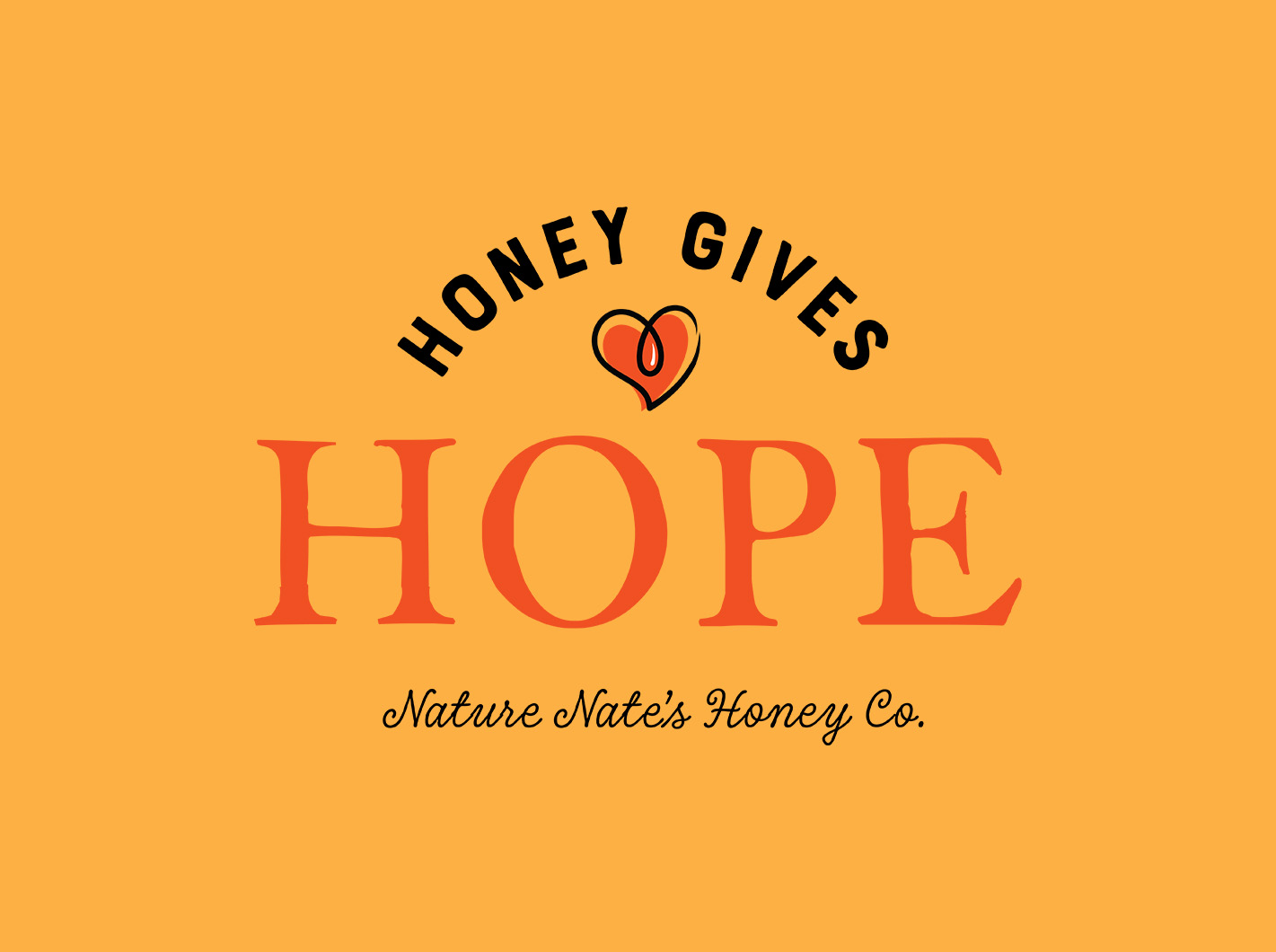 Nate's Honey Gives Hope logo centered on a light orange background.
