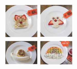 Collage showing honey-infused dishes: toast with bananas and berries, a drink with orange slice, and muffins with blueberries. Collage showing honey-infused dishes: toast with bananas and berries, a drink with orange slice, and muffins with blueberries.
