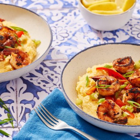 Shrimp & Grits with Hot Honey
