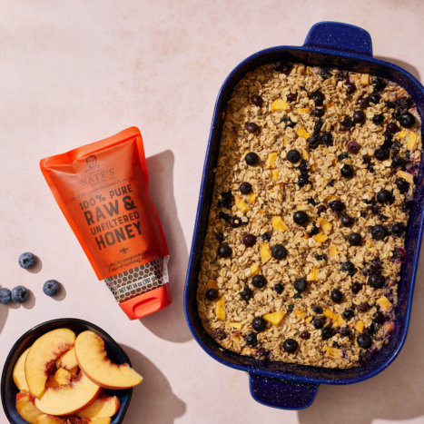 Peach Blueberry Baked Oatmeal