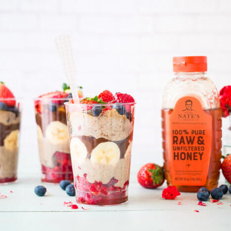 Peanut Butter, Banana & Chocolate Chia Pudding Parfaits