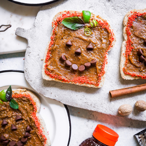 Pumpkin Toast with Chia Almond Butter