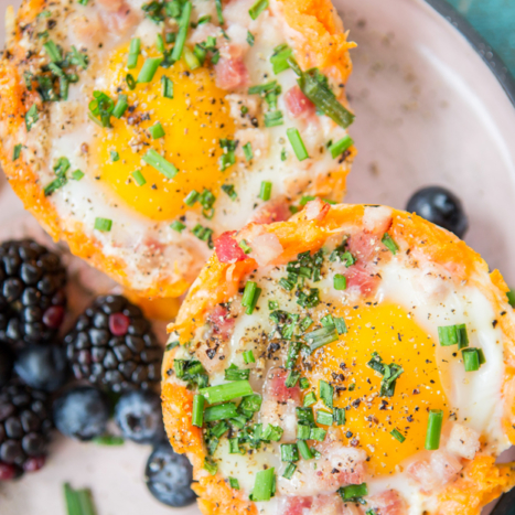 Sweet Potato & Pancetta Baked Eggs