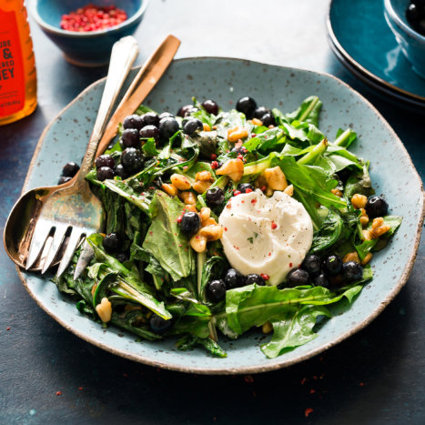 Wilted Dandelion Green Salad