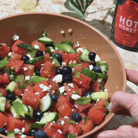 Hot Honey Watermelon Salad