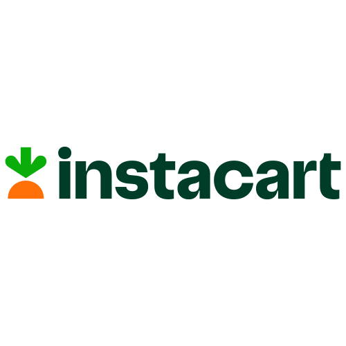 Instacart Logo. Carrot ahead of dark green spelling 