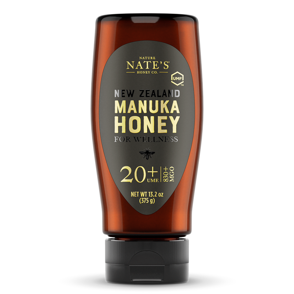 Front label of Nate's bottle of manuka UMF 830.